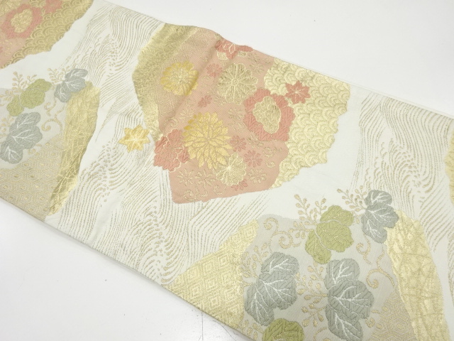 JAPANESE KIMONO / ANTIQUE FUKURO OBI / SILK / WOVEN PAULOWNIA